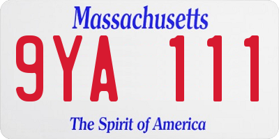 MA license plate 9YA111