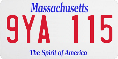 MA license plate 9YA115