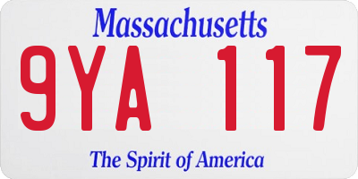 MA license plate 9YA117