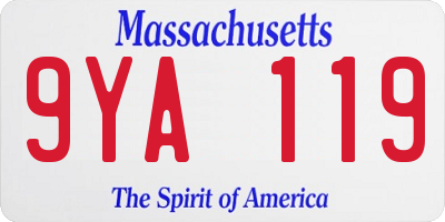 MA license plate 9YA119