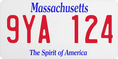 MA license plate 9YA124