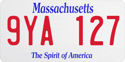 MA license plate 9YA127