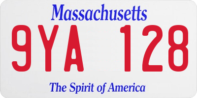 MA license plate 9YA128