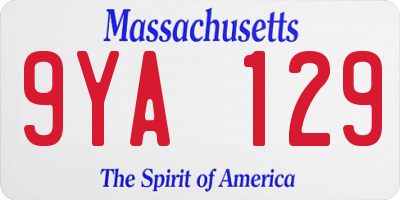 MA license plate 9YA129