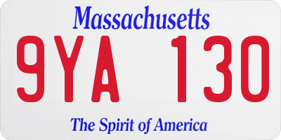 MA license plate 9YA130
