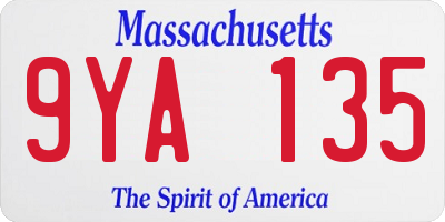 MA license plate 9YA135