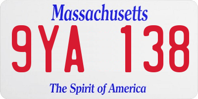 MA license plate 9YA138