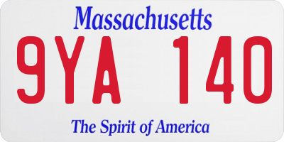 MA license plate 9YA140