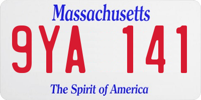 MA license plate 9YA141