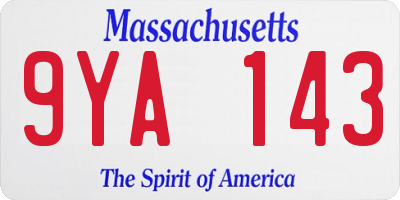 MA license plate 9YA143