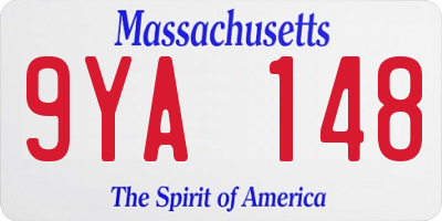 MA license plate 9YA148