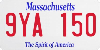 MA license plate 9YA150