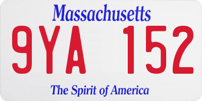 MA license plate 9YA152