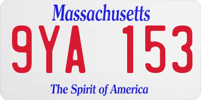 MA license plate 9YA153