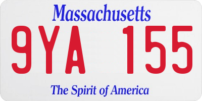 MA license plate 9YA155