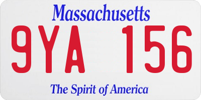 MA license plate 9YA156