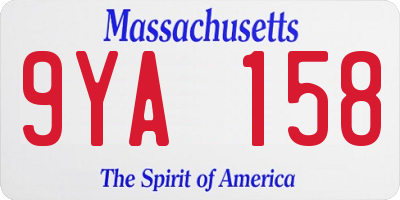 MA license plate 9YA158