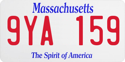 MA license plate 9YA159