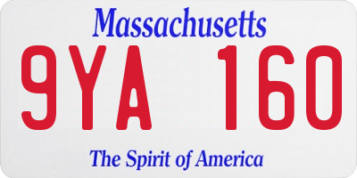 MA license plate 9YA160