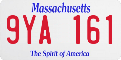 MA license plate 9YA161