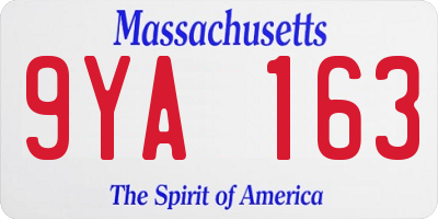 MA license plate 9YA163