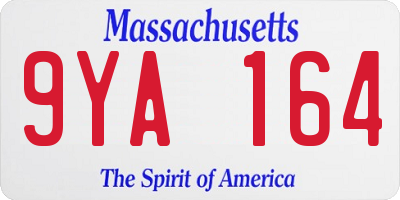 MA license plate 9YA164