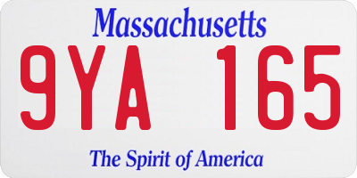 MA license plate 9YA165