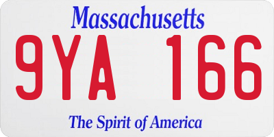 MA license plate 9YA166