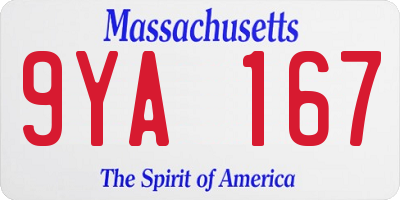 MA license plate 9YA167