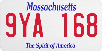 MA license plate 9YA168