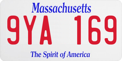 MA license plate 9YA169