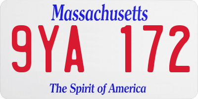 MA license plate 9YA172