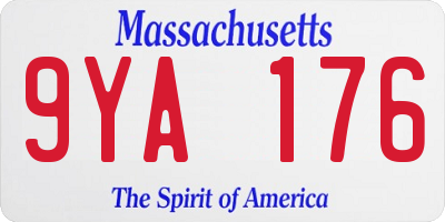 MA license plate 9YA176