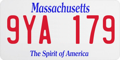 MA license plate 9YA179