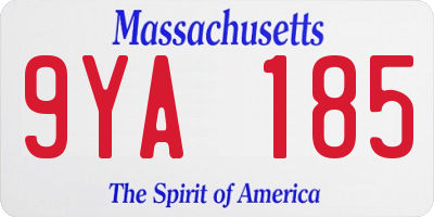 MA license plate 9YA185