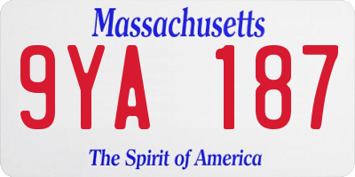 MA license plate 9YA187