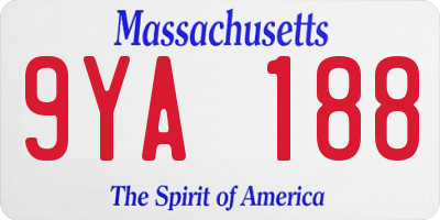 MA license plate 9YA188