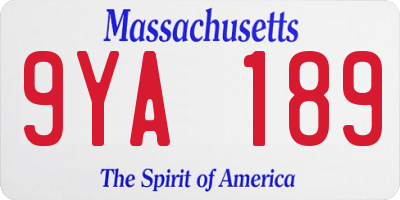 MA license plate 9YA189