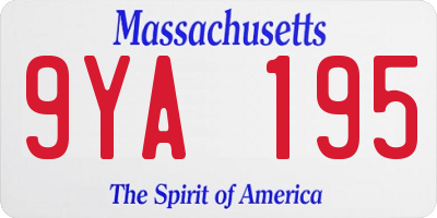 MA license plate 9YA195