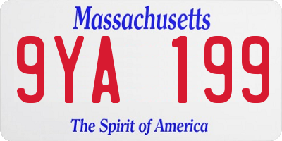 MA license plate 9YA199