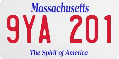 MA license plate 9YA201