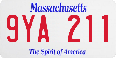 MA license plate 9YA211