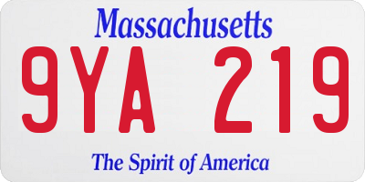 MA license plate 9YA219
