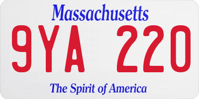 MA license plate 9YA220