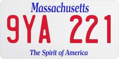 MA license plate 9YA221
