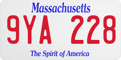 MA license plate 9YA228
