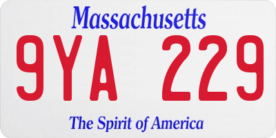 MA license plate 9YA229