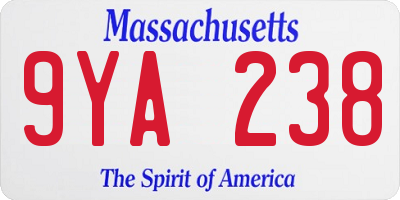 MA license plate 9YA238
