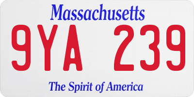 MA license plate 9YA239