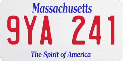 MA license plate 9YA241